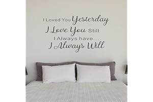 ANFIGURE Wall Stickers, Wall Stickers for Bedrooms, Non-Printing, Kitchen Bathroom and More, Love Quotes Inspirational Couples, Women Men Boys Girls, Home Vinyl Art Family Decor, I Loved You Yesterday 21"X12"