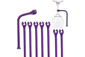 YouU Accesorio de lavavajillas flexible,Silicone Stemware Saver Flexible Stemware Holder Lavaplatos Protector de vidrio de vino Tether Silicona para lavavajillas (Púrpura / 8 piezas)