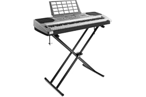 EJOYOUS Stojak X-Keyboard, podwójnie usztywniony stojak na klawiaturę Stabilny podwójny stojak na klawiaturę, stojak na pianino sceniczne E-Piano, z poziomami 7, stabilny, antypoślizgowy uchwyt na