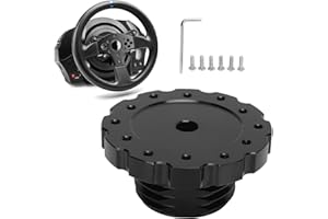 Adaptateur de volant Saluaqui Moyeu de volant de voiture Remplacement précis pour Thrustmaster T300 T500 PCD 73 mm Plaque d'adaptation de volant Kit d'adaptateur de moyeu de volant Noir