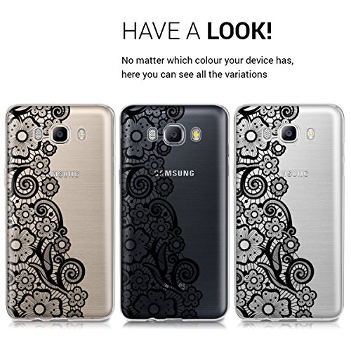 kwmobile Funda para Samsung Galaxy J5  2016  DUOS - Case para m  vil en TPU silicona - Cover trasero Dise  o Flores dibujadas en negro transparente reviews kwmobile Funda para Samsung Galaxy J5  2016  DUOS - Case para m  vil en TPU silicona - Cover trasero Dise  o Flores dibujadas en negro transparente