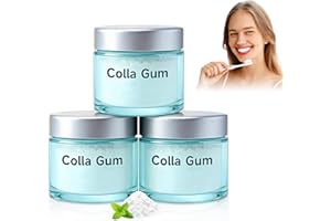 KutaKuta 3 PCS Polvo de Colágeno para Encías Colla Gum, Polvo Blanqueador Dental con Péptidos y Nano-Hidroxiapatita, Polvo de Colágeno para Encías y Dientes para Cuidado Diario