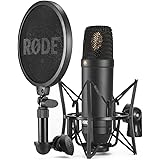 RØDE NT1 Microfono a Condensatore Cardioide a Grande Diaframma con Supporto Antivibrazione e Filtro Antipop per Produzione Mu