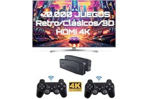 LEVEL25 Consola Retro +20000 Juegos Clásicos 2D 3D Incluye 2 Mandos Inalámbricos HDMI 4K Conectar Jugar y Disfrutar