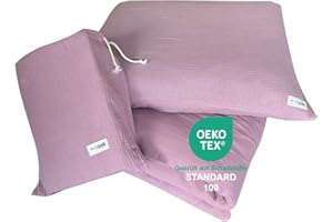 LeySi Bettwäsche 135x200 cm Doppelte Musselin 100% Baumwolle Allergiker Atmungsaktiv Öko-TEX 100 Zertifiziert Traumhaft Weich Kuschelig Bettbezug verdeckter Reißverschluss 2 teiliges Set