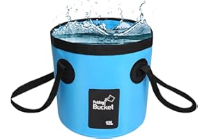SVUPUE Cubo Plegable, Cubo de Pesca de 12 L, portátil para Acampar con asa, Ultraligero para Pesca, Camping, Senderismo, Lavado de Coches y más. Azul.