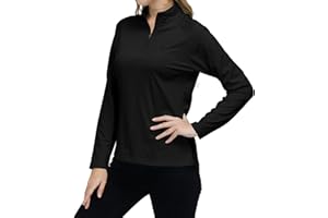 MoFiz Sudadera Mujer Sweatshirts de Manga Larga Pullover Deportivo 1/4 Cremallera