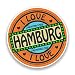 Produktbild 2 x I LOVE HAMBURG GERMANY VINYL Aufkleber Reise Gepäck # 7310 - 10cm/100mm Wide