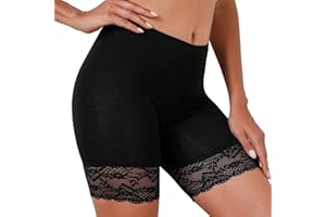 Xnova Anti Frottement Dentelle Panty Femme Short sous Robe, Shorts de sécurité Legging sous Jupe Stretch, Cyclisme Boxer Yoga Caleçon sous-Vêtements Garniture
