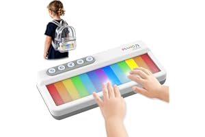 Pup Go Elektroniczny Fortepian Kompatowa Zabawka Dla Dzieci Od 2 Lat, Wielokolorowe Klawisze Ekrana Dotykowego z Podświetleniem, 5 Instrumentów, 13 Piosenek Demonstracyjnych