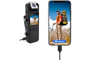 SPIKECAM 128GB Computer-free Body Cameras with Audio and Video, 6 Hrs 1080P Personal Small Body Camera with Photo, Night Vision, SOS Sound, Wearable Body Cam with Sound for Security, Running, Biking