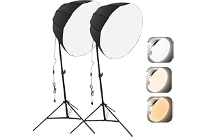 Andoer 2 uppsättningar fotograferingsbelysningsset med 85 W energibesparande lampa och fjärrkontroll för live-streamingporträ