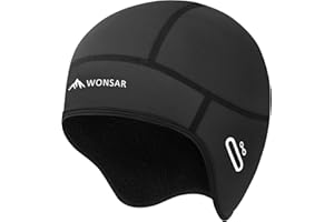 wonsar Wintermütze, Winddichte Fahrrad Mütze Winter, Helm-Unterziehmütze für Herren Damen, Mütze Fahrradhelm, Radmütze, Fahrrad Zubehör, Sportmütze - Radfahren Skifahren Motorradfahren Laufmütze