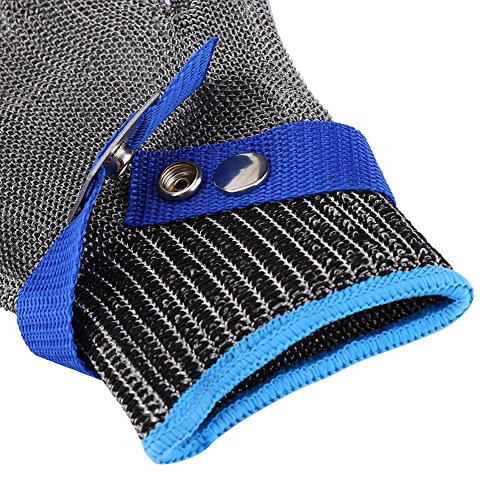 Schnittschutzhandschuhe Handschuhe Schnittfest aus Edelstahl Metall Netzgewebe 1 Stück Passend für Beide Rechte und Linke Hand Schutzgrad 5 (L) - 6