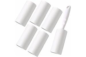 AQSQWQ 1 Rollers 5 Refills Extra Sticky Replacement Head,Lint Roller Pet Hair Remover,60 Sheets Adhesive Roller for Coat, Fabric, Bed, Fluff & Dust