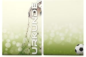 ‎DIRXBUSCHINGER Urkundenpapier "Fußball" | beidseitig bedruckt mit 2 Designs | für Urkunden Zertifikate | DIN A4 190g/qm | kostenlose Druckvorlagen | modernes Design | Blanko Urkunde (100)