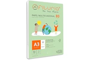 Packung mit 50 weißen DIN A3 Blättern, 80g Druckerpapier. Multifunktionales Kopierpapier für Schule und Büro. Ideal für Laserdrucker, Tintenstrahldrucker oder Kopierer – Ofituria