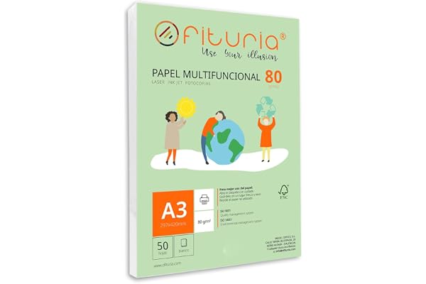 Ramette de papier A3 80g avec 50 feuilles blanches, papier multifonctionnel pour un usage scolaire et professionnel. Idéal pour imprimantes laser, à jet d’encre ou photocopieuses – Ofituria