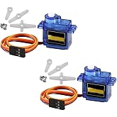 Movilideas 2 Micro Servo Motors 9g Compatible with SG90, 4.8-6V | Pack of 2, 9 g, 4.8-6 V, 0.12 s/60&deg; and pair of 1.2 kg/cm