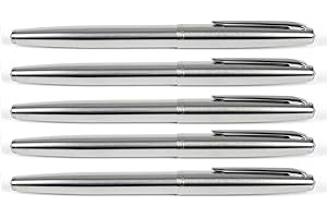 Gullor Penne stilografiche acciaio inossidabile con 5 pennini EF in acciaio inossidabile con convertitori di inchiostro