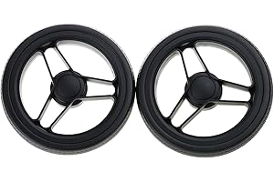 GMBYLBY Baby-Kinderwagen-Rad-Set, Gummi- und Metall-Kinderwagen-Räder, Ersatzarmlehne vorne für Plus