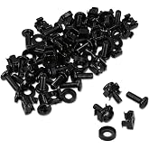 kwmobile Set of 20 M6 Cage Nuts with Screws and Spacers - for Mounting Network Equipment in 10 and 19 Inch Rack Cabinets - Bl