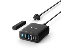 Anker USB C Charger, 6 Port Charging Station with 112W Power, for iPhone 17/16/15/14/13/12 Series, MacBook, Galaxy, iPad, and More (Cable Included)
