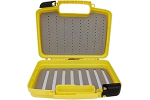 Aventik Streamer Fly Box Super Large Fly Box Different Foams Fly Fishing Boat Fishing 10.43X8.27X3.15inch (Yellow)