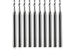 EU_HOZLY Fresa da 3,175 mm, codolo singolo, fresa CNC, per fusto in alluminio da 3,175 mm, lunghezza di taglio 8 mm, lunghezza totale 38 mm, fresatrice CNC in alluminio, 10 pezzi (1,5 x 8 x 38)