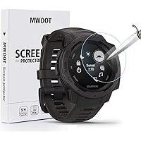 MWOOT 4 Pezzi Pellicole in Vetro Temperato per Garmin Instinct, Anti Graffi Pellicole Protettive per Protezione dello Schermo