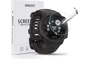 MWOOT 4 Pieces Tempered Glass Screen Protector Compatible with Garmin Instinct, 9H Anti-Scratch Glass Protector for Garmin Instinct Screen Protection