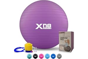 XN8 SPORTS Xn8 Exercise Ball, Extra Thick Gym Ball for Pilates, Core Strength, Improved Balance & Stability, Anti Burst Swiss Ball with Quick Pump, Heavy Duty Yoga Ball Available in 4 Sizes