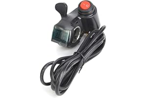 Alomejor Acceleratore a Pollice per Bici Elettrici Voltmetro con Display a LED Interruttore per Veicoli Scooter Elettrico