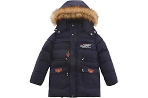 Lengender Chaqueta Niños Invierno Abrigo de Plumas con Capucha Ropa Piel sintética Jacket Parka Felpa acolchada Cálidos