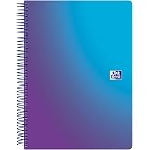 Oxford Europeanbook 4 Gradient, A5+, Plastic Cover, 120 Sheets, 5X5 Squares, Mystic Blue