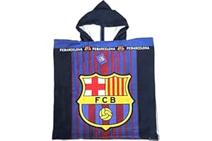 JYC CREATIVE Beach and Pool Towel and Gym, Football Gifts, Exclusive Products for Fans, Ideal Gifts for Football Fans, Barcelona Towel, (Poncho)
