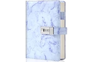 Nitukany Tagebuch mit Schloss für Mädchen und Frauen, abschließbares Leder-Tagebuch mit Zahlenschloss, niedliche Notizbücher