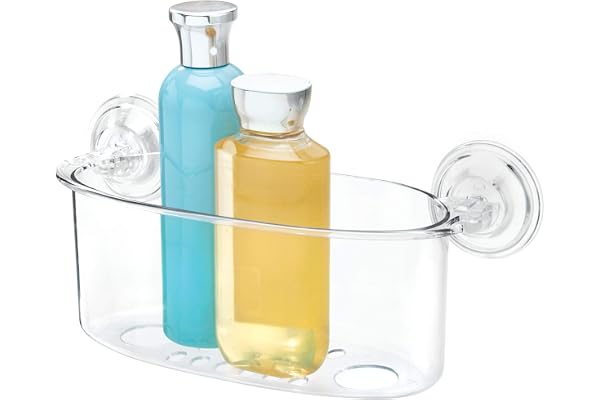 iDesign 52420Eu Panier de Douche à Ventouses Verrouillables 3 Transparent