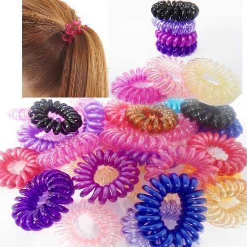 10 X Spiral Random Color Girl's Hair Bobbles Bands Mini Baby Ponytail Elastic Stretchy Hairband