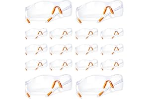 HIYAA Schutzbrillen, 16-er Pack Transparent Schutzbrillen mit Gumminase Schutzbrille für Sicheren Schutz Augenschutzbrille Sicherheitsbrille Laborbrille Kratzfeste Linsen für Damen und Herren