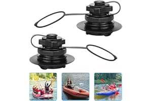 KLYNGTSK 2 PCS Air Valve Inflatable Boston Valve One-way Inflation Boat Spiral Air Plugs Replacement Screw Boston Valve ABS Plastic Boston Screw Valve for Rubber Dinghy Raft Kayak Pool Boat Airbeds