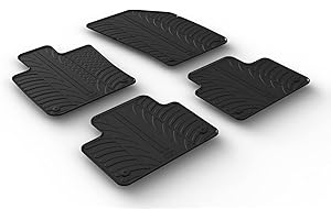 GLEDRING Satz Gummimatten kompatibel mit Volvo S60 & V60 II 2018- (T Profil 4-teilig + Montage-clips)