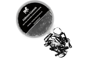 Animalon Mähnengummis schwarz aus Silikon | Einflechtgummis für Pferde Frisuren | schonendes Einflechten mit reißfesten Mähnengummis | ideales Tunier Zubehör für Pferde