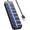Verilux® USB Hub 3.0 for PC Multiport Adapter with 7 USB Ports High Speed 3.0 USB Hub for Laptop with Individual Switch Control USB Extender with Multi USB Port for MacBook, Mac Pro Mini, iMac