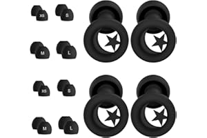 BANDICTION Ear Plugs for Sleep - 2 Pairs, Premium Ultra-Soft Silicone Ear Plugs Noise Cancelling 33dB Reusable Earplugs for Sleeping, Snoring, Travel, Flights, Work, Focus - 8 Pairs Ear Tips in XS/S/M/L