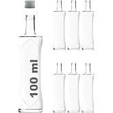 Afracam 100 ml Şeffaf Piramit Sosluk 100 cc Kapaklı Kavisli Cam Şişe 6 Adet (G&uuml;m&uuml;ş (Metal))