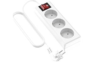 Garza - Reiher Power Extension Power Extension 3-krotny Schuko z przełącznikiem, 3-metrowy kabel, zabezpieczenie przed dziećmi