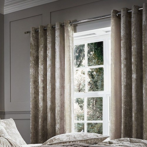 Catherine Lansfield Crushed Velvet Eyelet Curtains Polyester