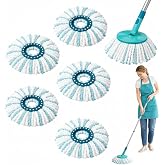 5 Pieces Replacement Mop Heads for Leifheit Clean Twist Disc Mop, Fibre System for Leifheit Mop Refill, for All Types of Floo