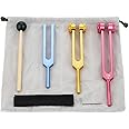 Tuning Fork Set (128Hz, 256Hz, 512Hz) - Body Weighted Tuning Forks Perfect for Sound, Therapy with Hammer and Storage Bag(Colorful)